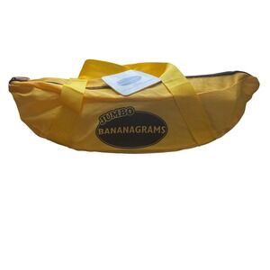 Jumbo Bananagrams Outdoor Beach House Word Game Large Tiles Yellow Banana Case